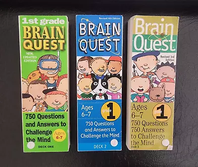 Brain Quest Card Lot Of 3 1st And 2nd Grade Level  Fun Kid Trivia • $14.99