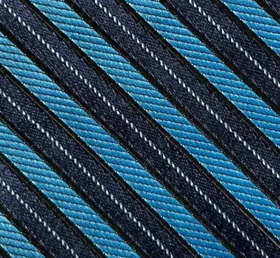 Bow Tie Men Silk Blue Striped SELF TIE Bowtie  • $14.99