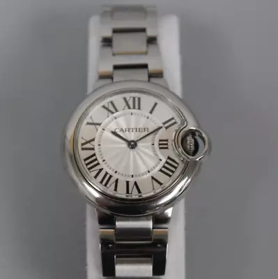 Ladies Cartier Ballon Bleu 33mm Round Quartz Watch W6920084 • $2575