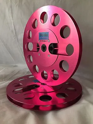 ONE PAIR   New  7  Anodized Aluminum  Metal Reel To Reels  Burgundy Red • $89.99