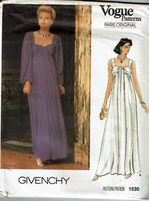 Vogue Sewing Pattern 1530 GIVENCHY Dress Evening Gown Misses Size 10 • $59.99