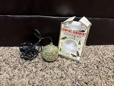 Vintage Electronic Singing Bird Chirping Christmas Ornament GOLD W/Box Works • $29.99