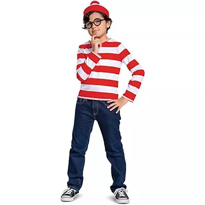 Book Week Kids Wheres Wally T-shirt Hat Glasses Set School Day Costume Cosplay • $19.84