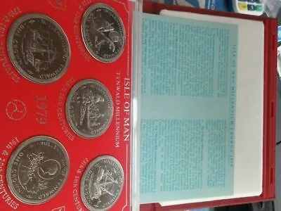 1979 Millenium Of Tynwold 5 Coin Set Bunc In Royal Mint Leather Book Red • £39.99