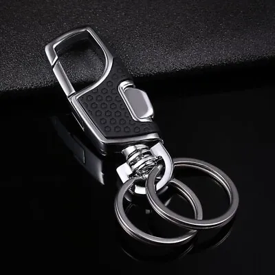 Men Creative Metal Faux Leather Key Chain Ring Keyfob Car Keyrings Keychain • $1.99