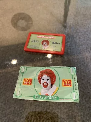 Vintage McDonalds 2001 Red Credit Card Cash Register Toy Pretend Play Money • $11