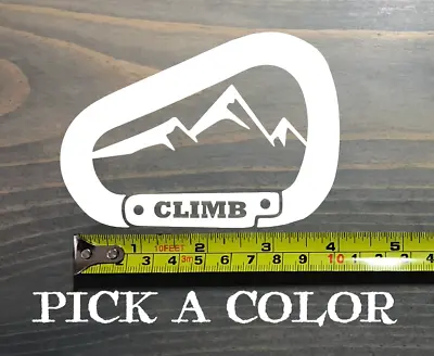 Rock Climbing Sticker Decal Carabiner 4  Petzl Climb Mountains Black Diamond XO • $4.49