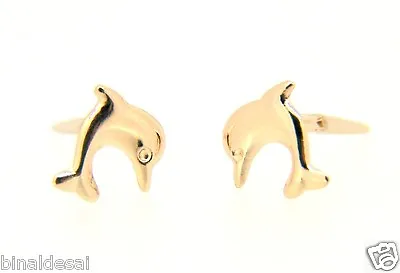 9ct Gold Andralok Small Dolphin Studs Earrings Kids Girls Mums X'Mas GIFT BOX BN • £15.99