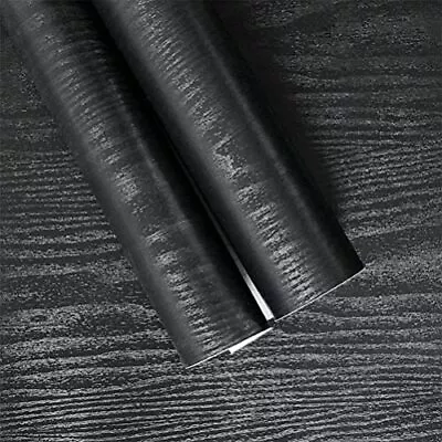 Black Wood Grain Wallpaper Contact Paper Peel And Stick Self Adhesive Vinyl Wrap • $9.21