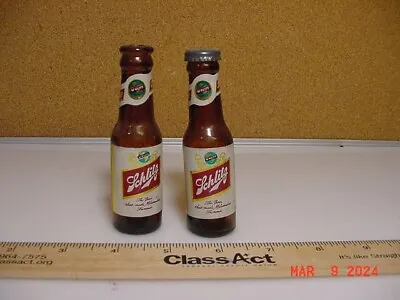Vintage Antique Glass Miniature Schlitz Beer Bottles - Salt/Pepper Shakers 1960s • $4.95