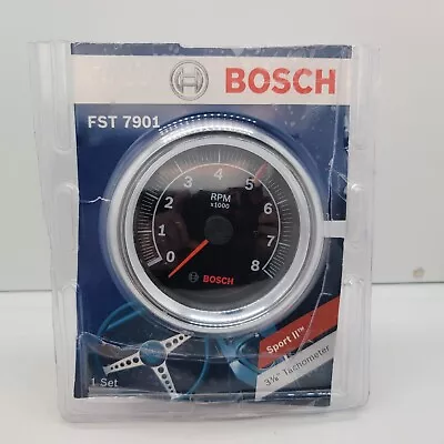 Bosch FST7901 Sport II 3-3/8  Tachometer (Black Face) RPM 0-8000 • $44.97