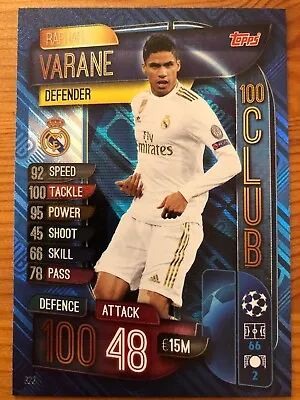 Match Attack 19/20 100 Club Varane Real Madrid • £2.95