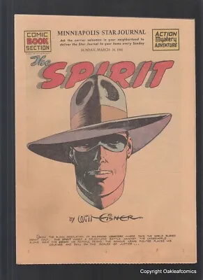 Spirit Weekly Newspaper Comic March 30 1941 VF Will Eisner Lady Luck • £118.74