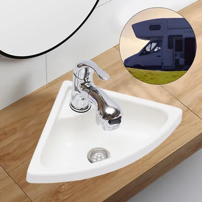 RV Boat Marine Caravan Camper Acrylic Triangular Sink With Faucet Drain Hose Kit • $109.01