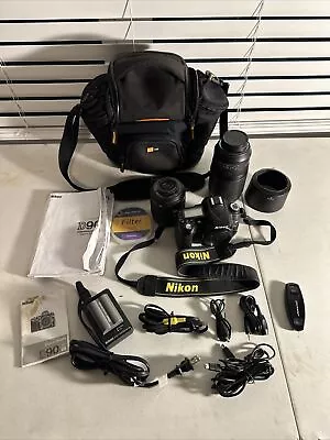 Nikon D90 Camera W DX SWM VR AF 5 70-300 Filter And Accessories W Case Logic Bag • $750