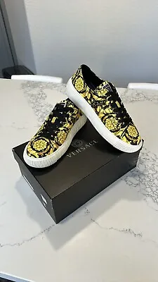 Versace’s La Greca Barocco Canvas Sneakers Size 43 Italy • $300