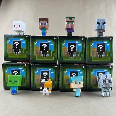 Minecraft Mob Head Minis Series 7 Figures Set Of 8 Alex Steve Zombie Cat Sheep • $24.99