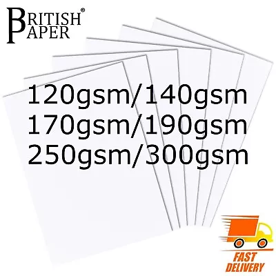 A4 A3 White Card Smooth Craft Paper Printer Thick Medium Thin Ream Gsm Cardboard • £1.99