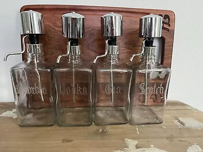 Vintage A&F Etched Glass Liquor Decanter Set_4 • $100