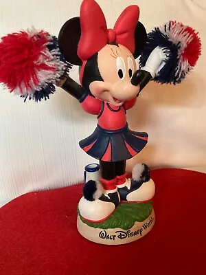 FREE SHIP  Minnie Mouse Bobble Head Cheerleader Figurine Walt Disney World  2003 • $25.49