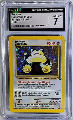 Pokémon SNORLAX Jungle Holo 11/64 CGC 7 💥 NM • $47.95