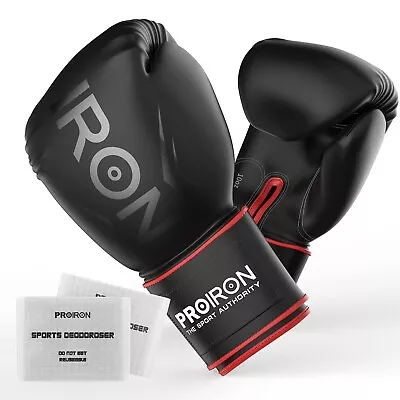 PROIRON Boxing Gloves MMA Punch Bag Training Mitts With Free Deodoriser • $44.99