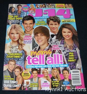 J-14 Magazine May June 2010 Justin Bieber Nick Miley Liam Joe Jonas Demi Lovato • $14.97