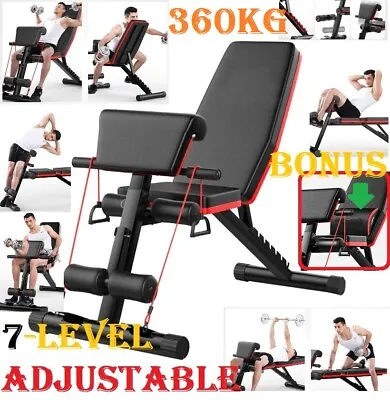 Adjustable Weight Abdominal Bench Sit-up Fitness Flat Gym Exercise Dumbbell 360K • $89.90
