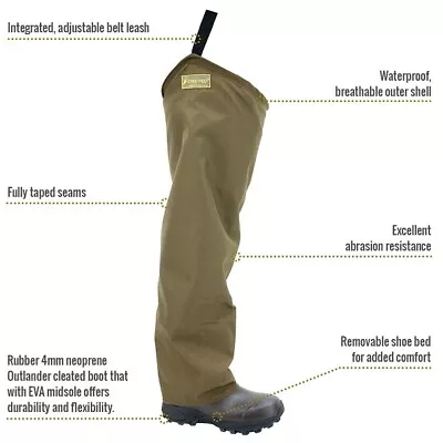 Frogg Toggs Brush Hogg Cleated Boot Foot HIP Waders • $199.99