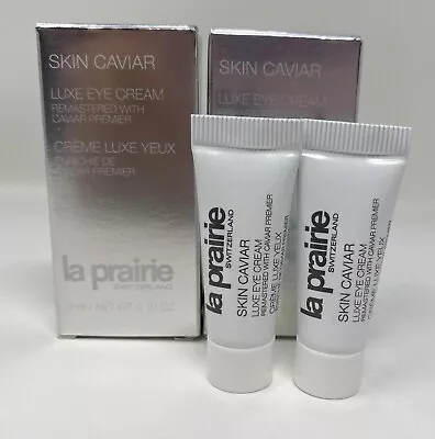 2 X La Prairie Skin Caviar Luxe Eye Cream 3ml/10oz Caviar Premier  Each NIB • $31.50
