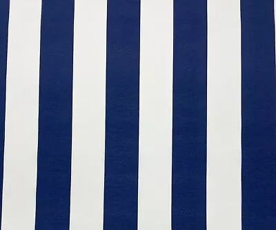 Richloom Cabana Stripe Navy Blue White Outdoor Multiuse Fabric By The Yard 54 W • $9.95