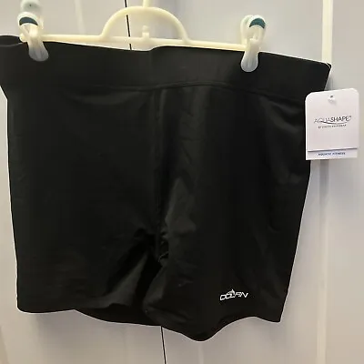 $15 • Buy Women's Dolfin Size XL Black Swim Shorts Swimsuit Bottom Biker Shorts Modest NWT