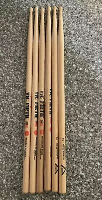 Drum Sticks 3 Pair USED Mixed Lot Vic Firth Modern Jazz Collection / Vater 7A • $9.31