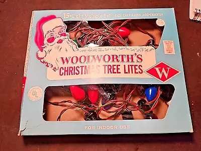 Vintage Woolworths Xmas Tree 15 Light Bulbs Original Box Works JRRX • $25.18