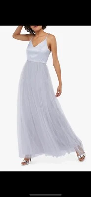£19.99 • Buy Monsoon Hollyanne Bridesmaid Dress Size 10 Blue Floor Length Tulle Satin BNWT