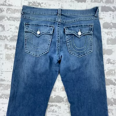 True Religion Jeans Men 36x32 Relaxed Fit Straight Leg Med Wash Ricky Flap Baggy • $39.91