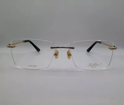 Zellini Lunettes ZL623 C1 23KGP Gold Plated Rimless Eyeglasses Frames 58-18-145 • $183.60