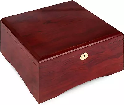 Premium Wooden Mahogany Poker Chip Case - Glossy Casino-Grade Chest With Felt-L • $157.99