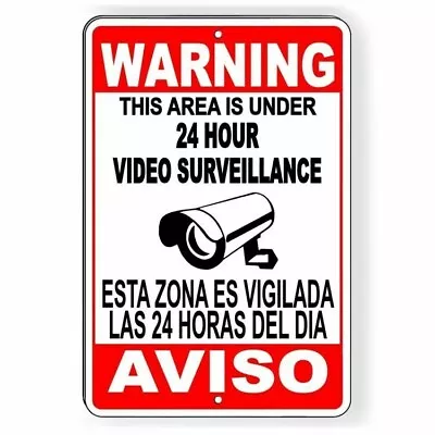 Cctv Warning Security Audio Video Surveillance Camera Sign / Decal  English • $10.37