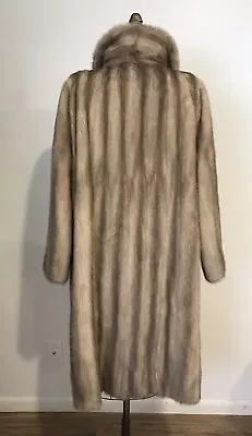 Vintage Rare Real Silver / Gray Mink Fur A Line 45” Long Coat Size XXL ( 14/16 ) • $280