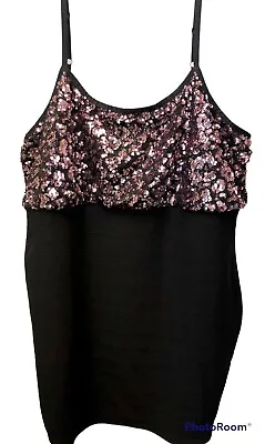 Torrid Women's 4X Dress Black Gold Sequin Metallic Sexy Sheath Sleeveless Party • $28.46