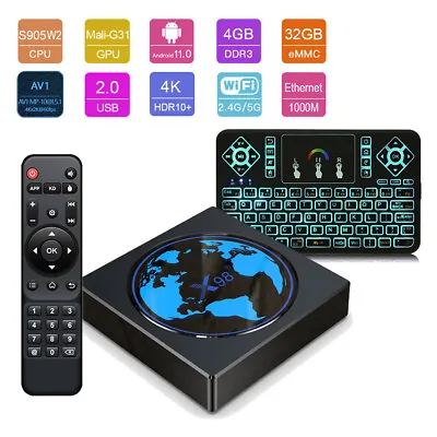 X98 Mini 4K HDR Amlogic S905W2 Android 11.0 Dual WiFi+1000M 4GB/32GB AV1 TV Box • $52.76