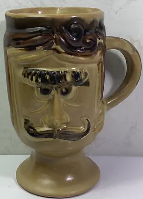 Mustache Man Art Pottery Face Mug 1971 Pacific Stoneware • $19.99