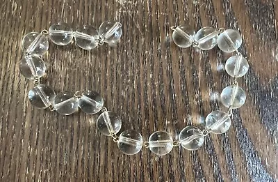 Vintage Old Italian Clear Glass Chandelier Swag Round Bead Links Parts Lot • $6.99