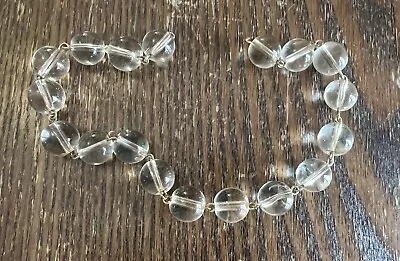 $6.99 • Buy Vintage Old Italian Clear Glass Chandelier Swag Round Bead Links Parts Lot