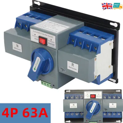 £26.90 • Buy 4P 63A Dual Power Automatic Transfer Switch Generator Changeover Circuit Breaker