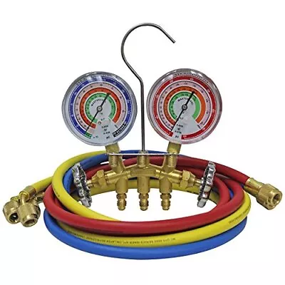 Mastercool 59161 Brass R410A R22 R404A 2-Way Manifold Gauge Set With 3-1/8 In • $180.43