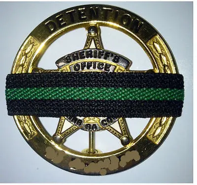 Green Line Mourning Band Memorial Badge Cover Reversible To Black Set Of 4 • $11