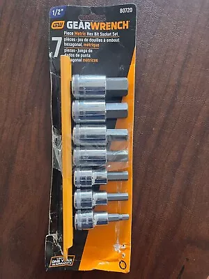 Gearwrench 7 Piece Metric Hex Bit Socket Set  80720 1/2  Drive • $20