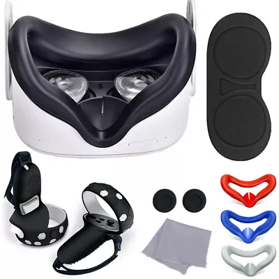 For Oculus Quest 2 VR Face Silicone Lens Cover Set Handle Protector Accessories • $31.86